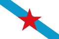 Glossy glass Flag of Galician independentism Spain, called estreleira